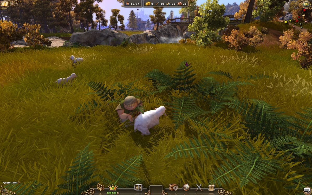 The Settlers 7: Paths to a Kingdom (Windows) screenshot: Uhm...ma'm - you can't milk a sheep.