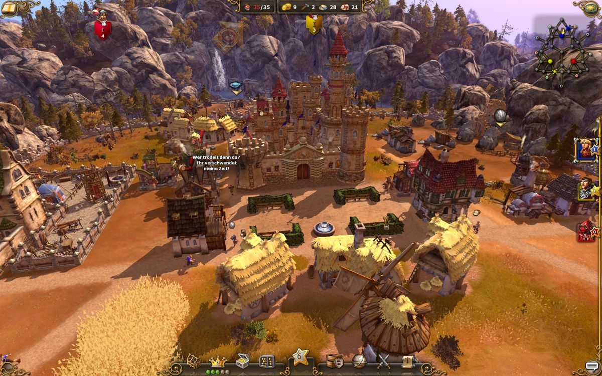 The Settlers 7: Paths to a Kingdom (Windows) screenshot: My little city is looking good.