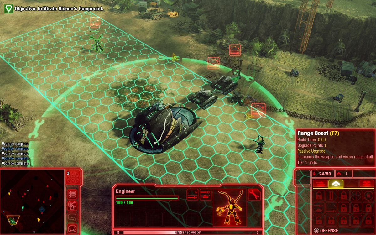 Command & Conquer 4: Tiberian Twilight (Windows) screenshot: Upgraded my units with a range boost.