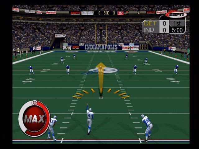 ESPN NFL Football (Xbox) screenshot: Kickoff meter. Hit a button when it swings toward the top.