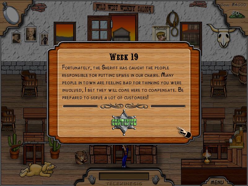 Wild West Wendy (Windows) screenshot: Week 19