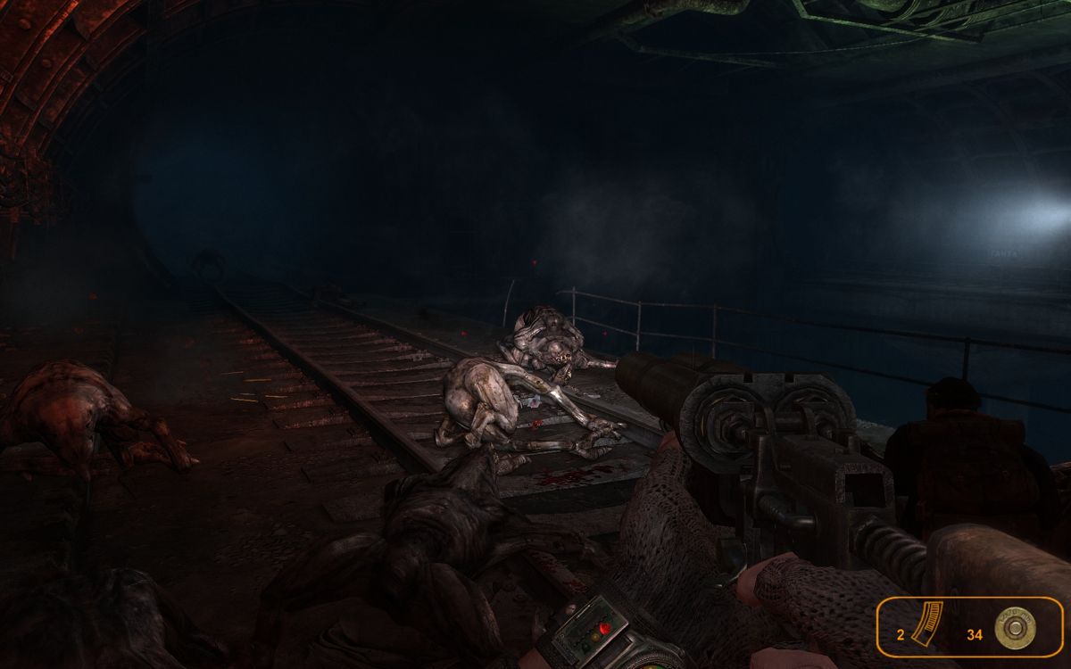 Metro 2033 (Windows) screenshot: They just keep coming and coming...