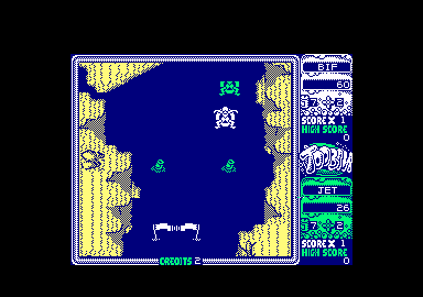 Toobin' (Amstrad CPC) screenshot: Starting the game with two players.