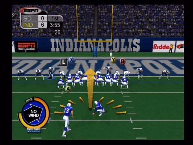 NFL 2K3 (Xbox) screenshot: Kicking for the extra point.