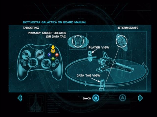 Battlestar Galactica (Xbox) screenshot: Slide from the on-disc manual.