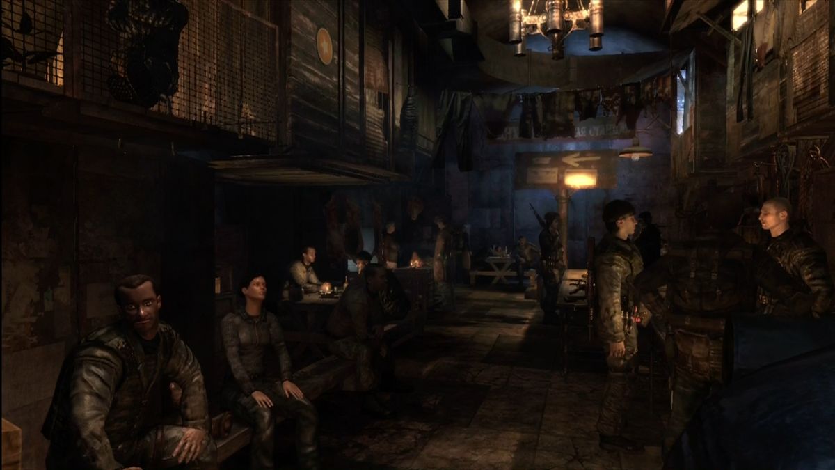 Metro 2033 (Xbox 360) screenshot: Each Metro station acts like its own city.