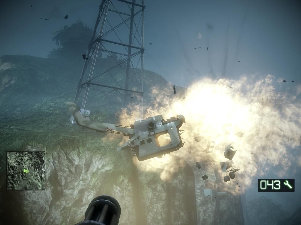 Battlefield: Bad Company 2 (Windows) screenshot: BOOM! The enemy Hind explodes!