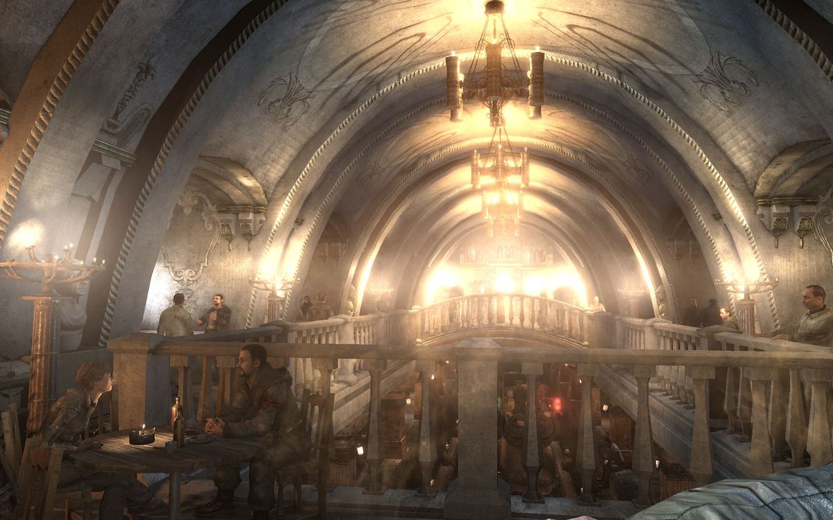 Metro 2033 (Windows) screenshot: I guess in some metro-stations there's still a bit of civilization left.