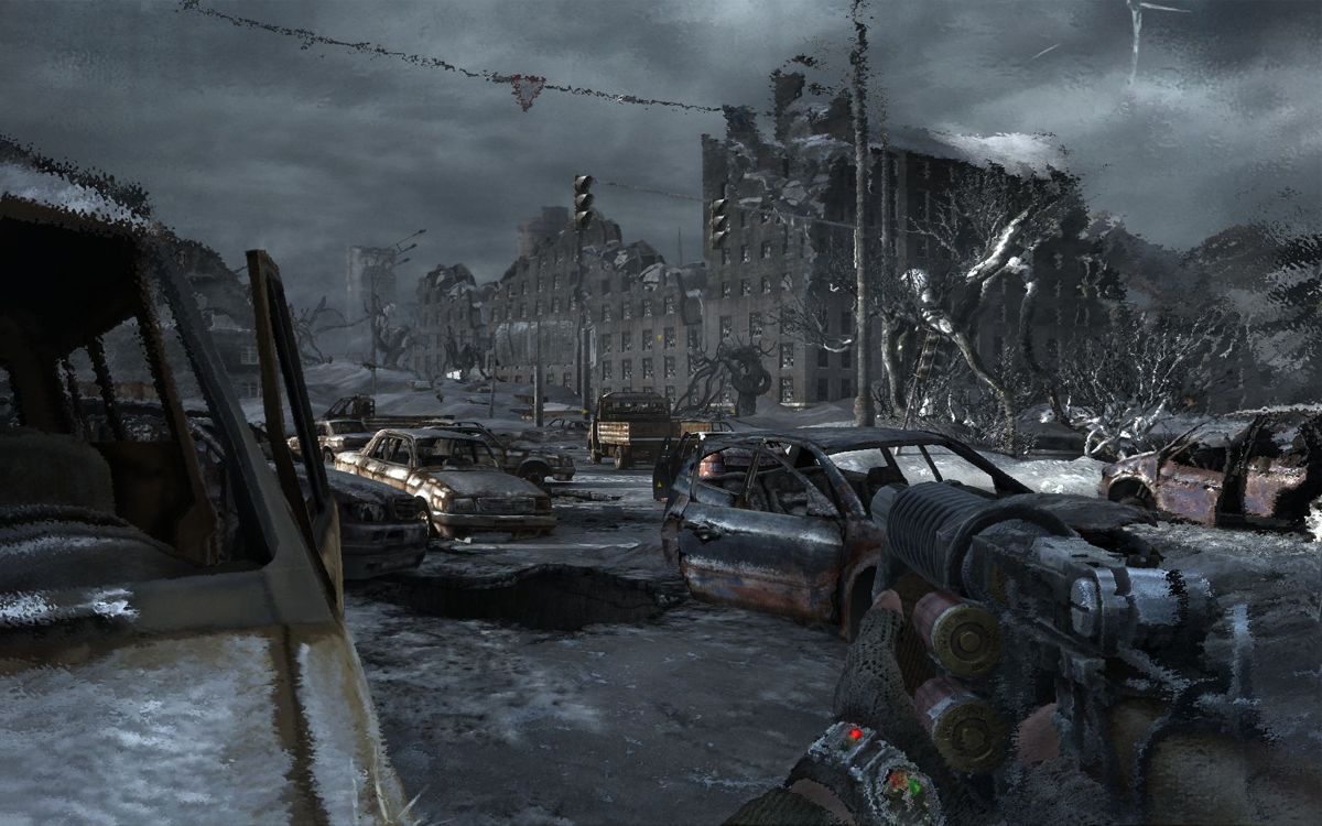 Metro 2033 (Windows) screenshot: Moscow doesn't look that good anymore.