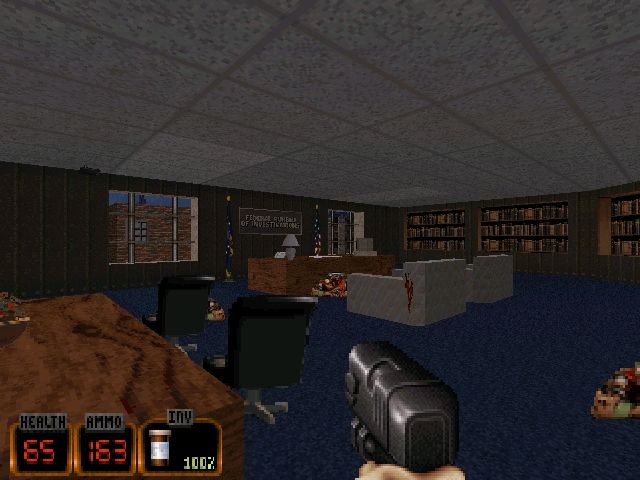 Duke it out in D.C. (DOS) screenshot: FBI head's office.