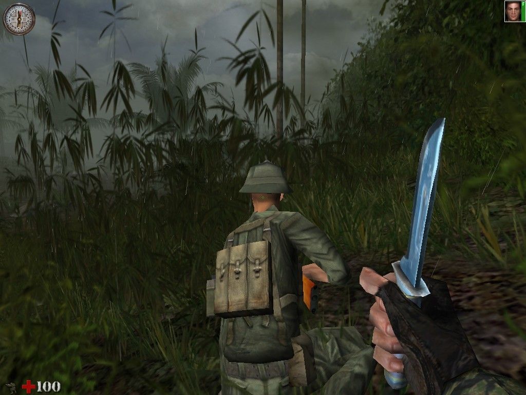 Line of Sight: Vietnam (Windows) screenshot: Silently approaching an unaware enemy soldier