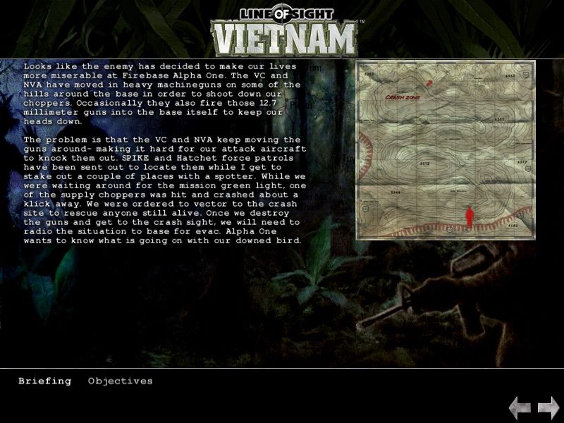 Line of Sight: Vietnam (Windows) screenshot: Mission briefing