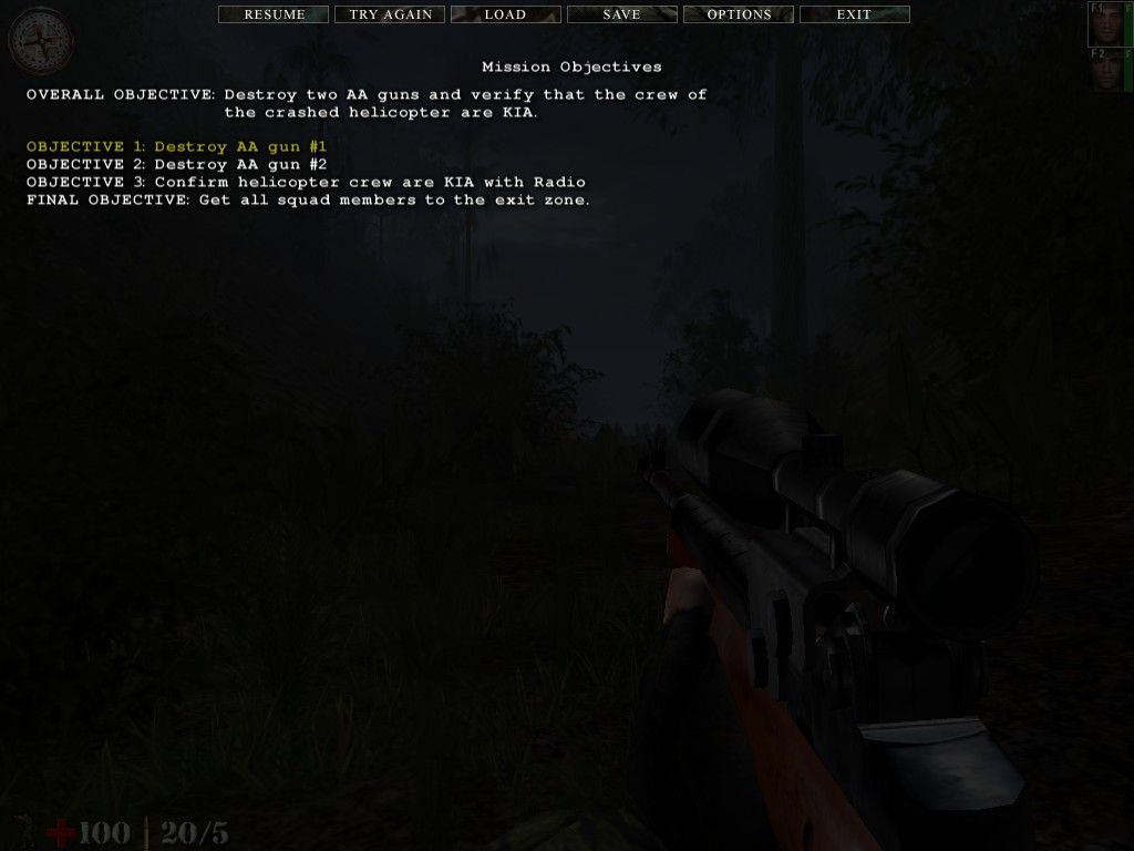 Line of Sight: Vietnam (Windows) screenshot: In-game menu