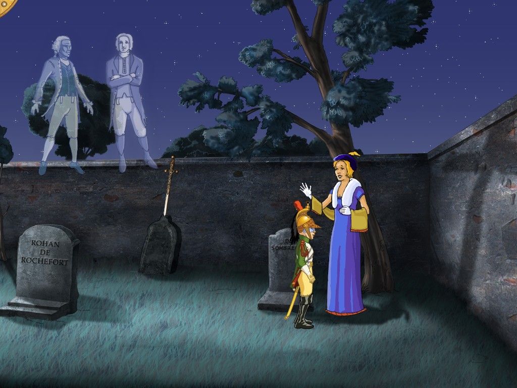 The Vulture, Investigation in Napoleon's Paris (Windows) screenshot: At night in the cemetry