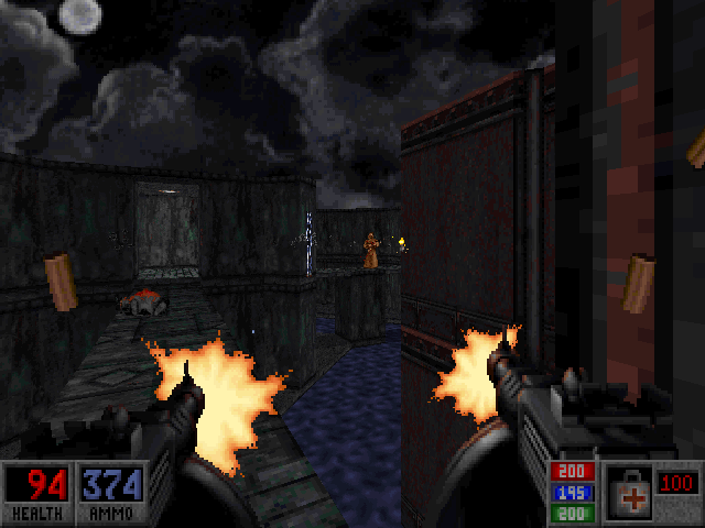 Blood: Plasma Pak (DOS) screenshot: Level 4 - Aqueducts.