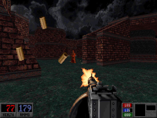 Blood: Plasma Pak (DOS) screenshot: Level 8 - Strange red-robed Cultists...