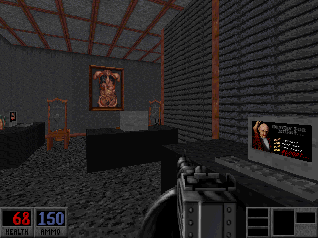 Blood: Plasma Pak (DOS) screenshot: One of the Monolith offices.