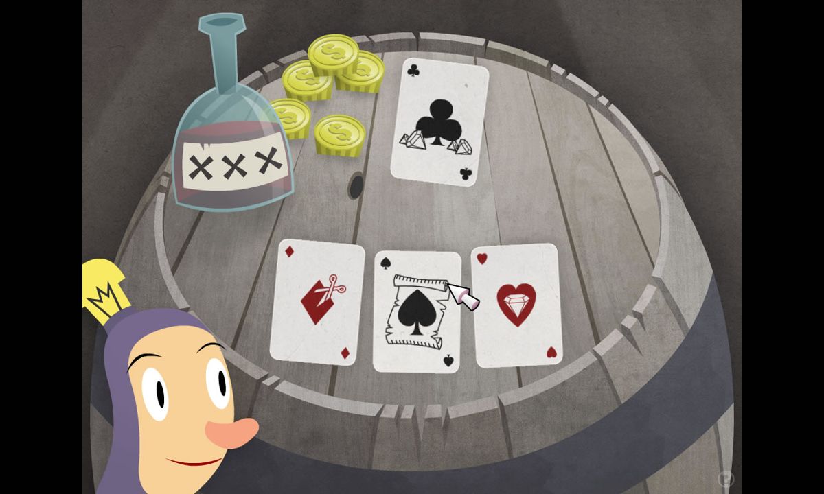Hamlet (Windows) screenshot: Playing a card game with a monkey