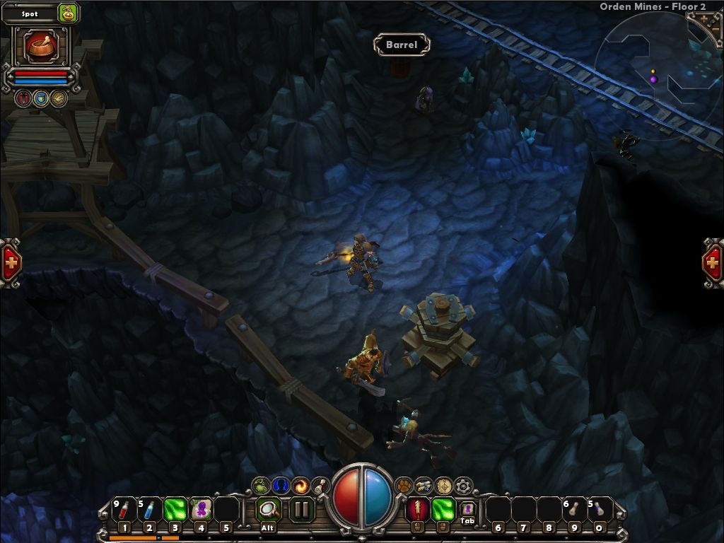 Torchlight (Macintosh) screenshot: We have company: the story-related NPC fights on our side