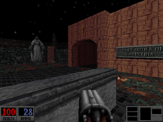 Cryptic Passage for Blood (DOS) screenshot: Level 4 - "Lost Monastery"