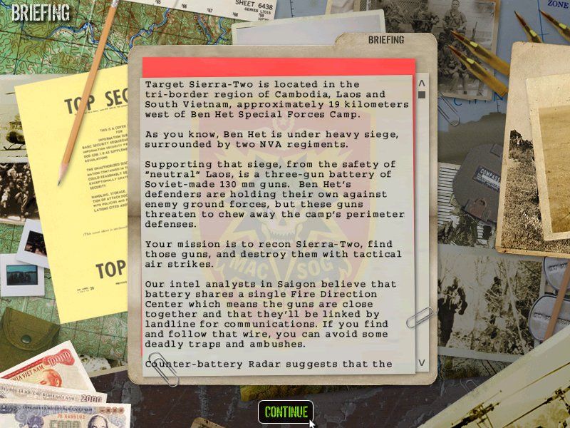 Elite Warriors: Vietnam (Windows) screenshot: Mission briefing