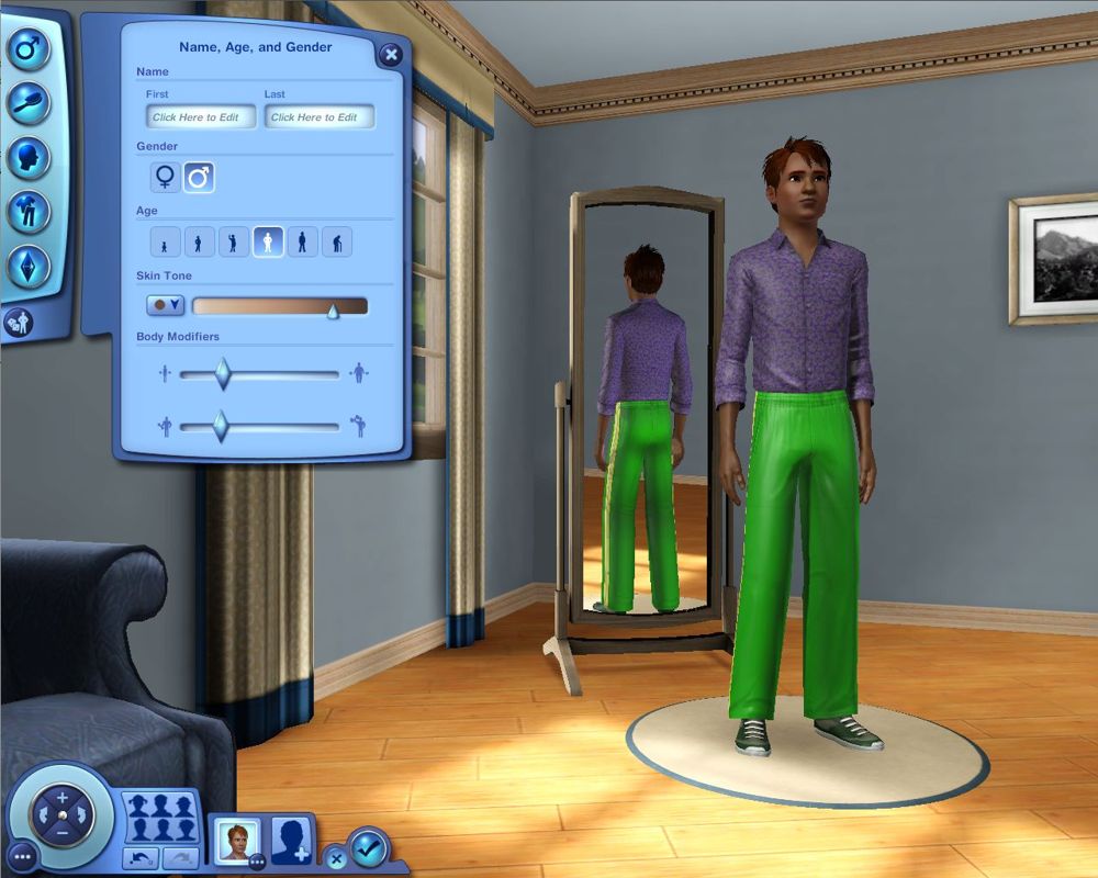 The Sims 3 (Macintosh) screenshot: Creating our Sim