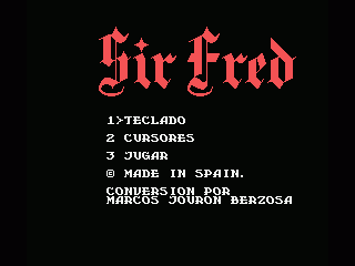 Sir Fred (MSX) screenshot: Title screen
