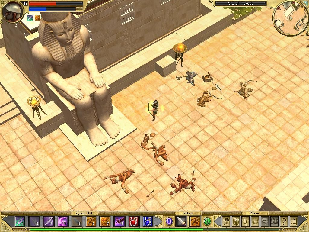 Titan Quest (Windows) screenshot: Admiring the Egyptian architecture