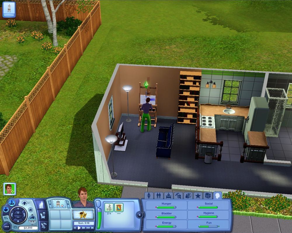 The Sims 3 (Macintosh) screenshot: Training our Sim's artistic skills