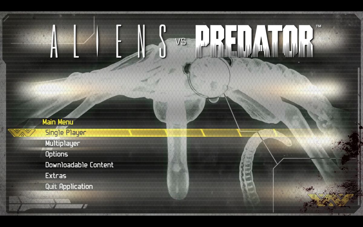 Aliens vs Predator (Windows) screenshot: Main Menu