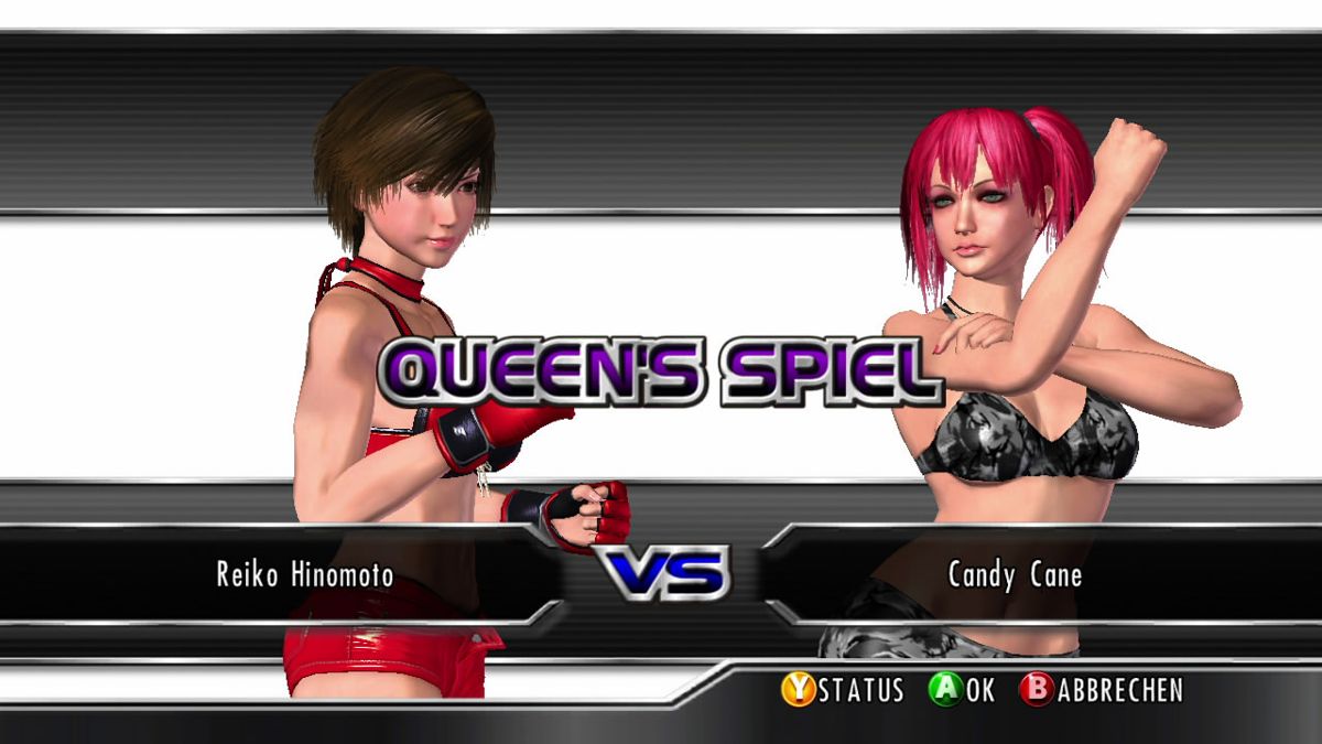 Rumble Roses XX (Xbox 360) screenshot: A match begins (Reiko vs. Candy Cane)