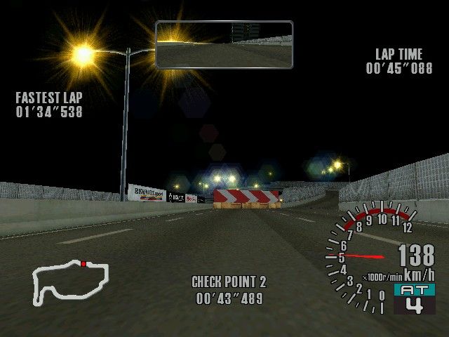 Sega GT (Windows) screenshot: The usual Sega in-car view