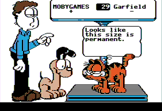 Garfield: Eat Your Words (Apple II) screenshot: Garfield Gains Weight