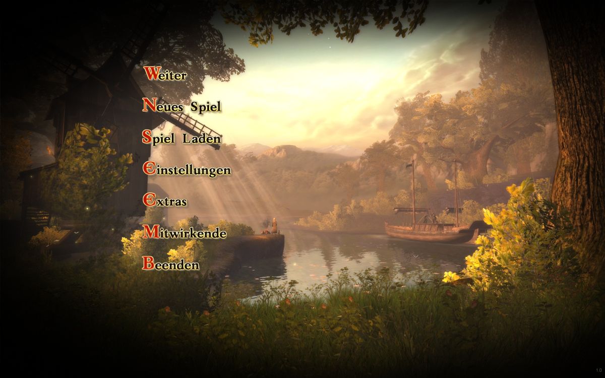 The Dark Eye: Drakensang - The River of Time (Windows) screenshot: Main Menu