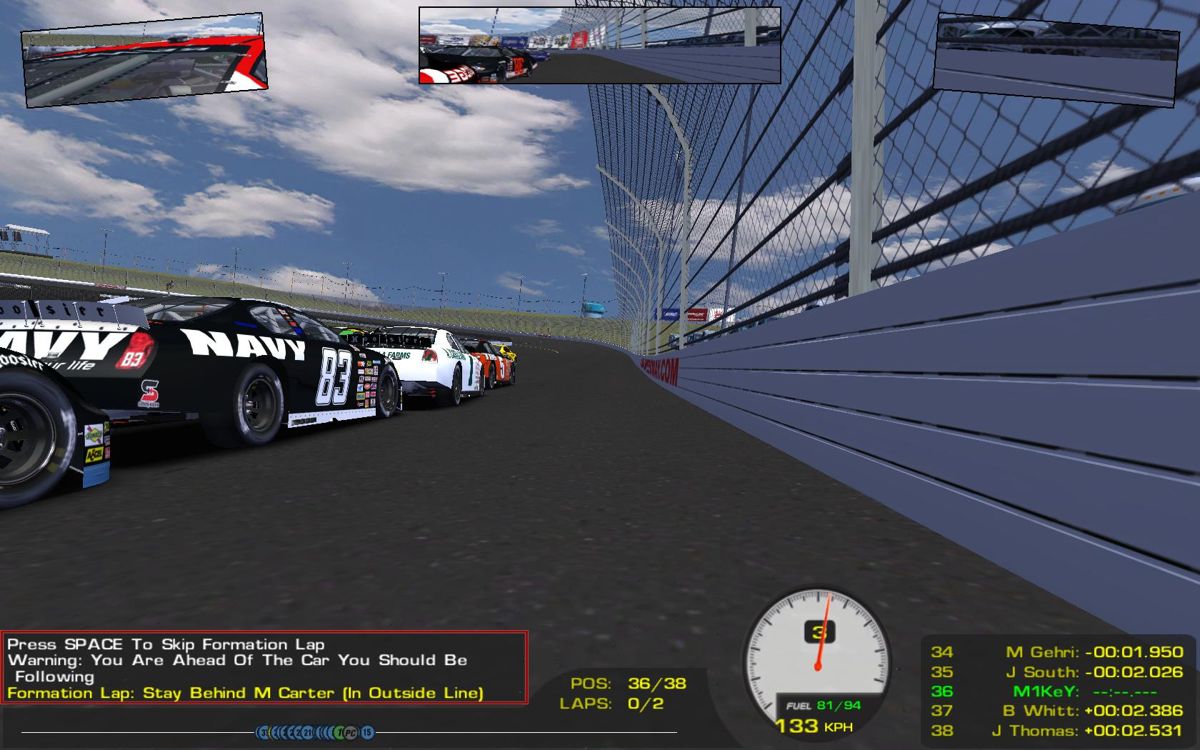 ARCA Sim Racing '08 (Windows) screenshot: Overtaking on the right side ;P