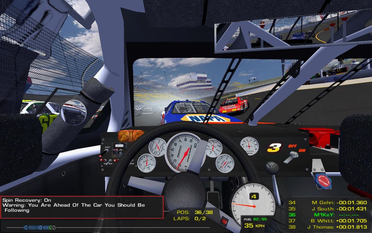 ARCA Sim Racing '08 (Windows) screenshot: ...much harder to drive like this.