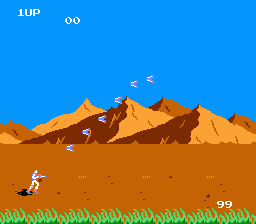 Aeroboto (NES) screenshot: Shoot!