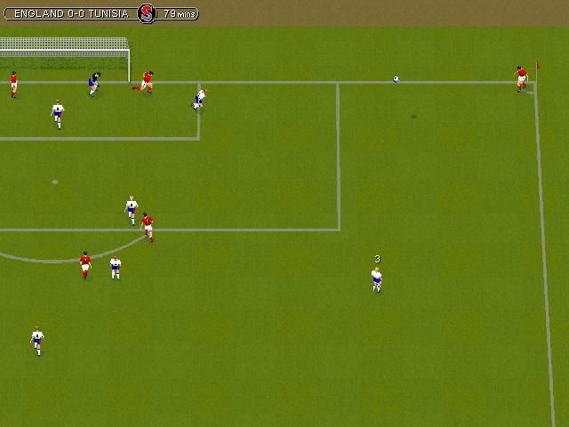 Sensible Soccer '98 (Windows) screenshot: Tunisia gets a corner