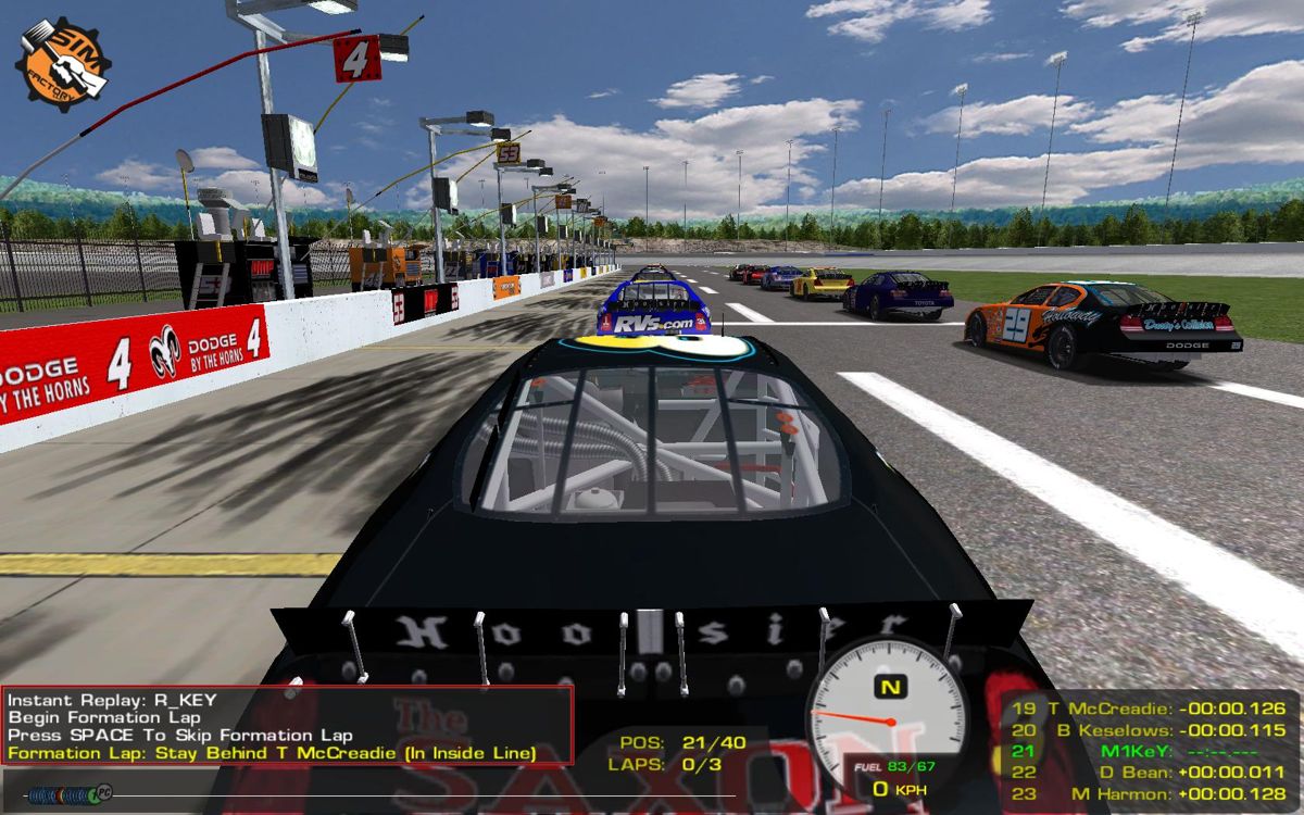 ARCA Sim Racing '08 (Windows) screenshot: Note the realistic details on the side.