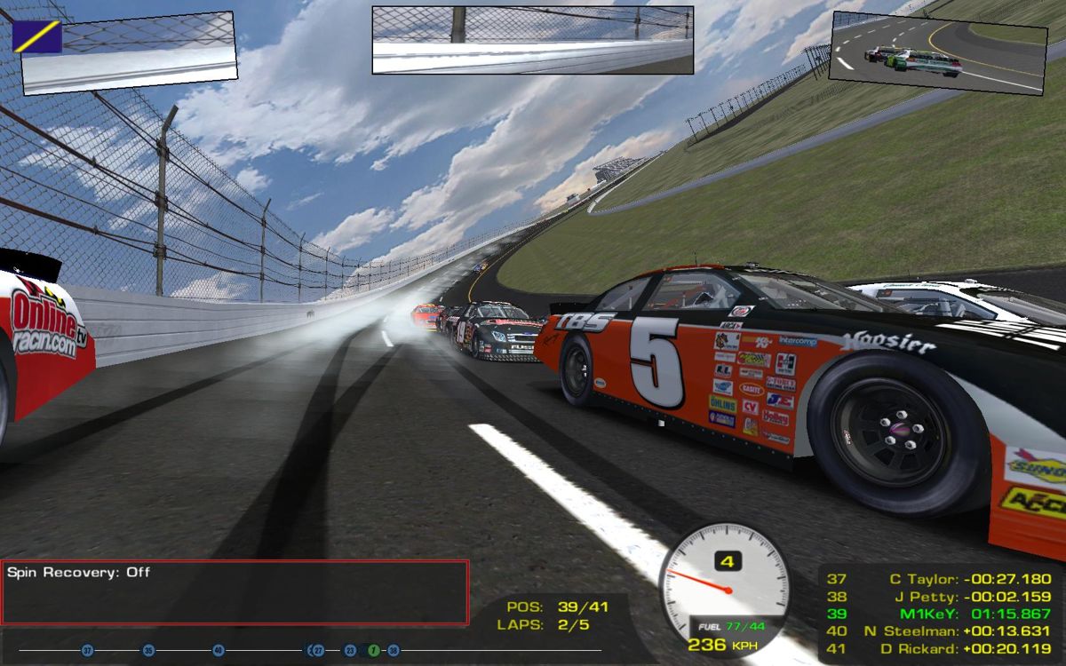 ARCA Sim Racing '08 (Windows) screenshot: Sliding after a collision.