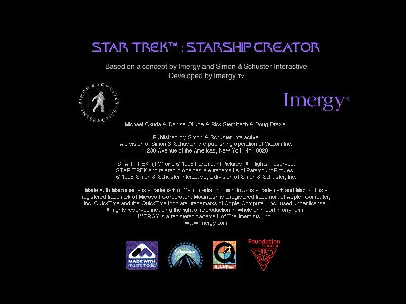 Star Trek: Starship Creator (Windows) screenshot: Title screen