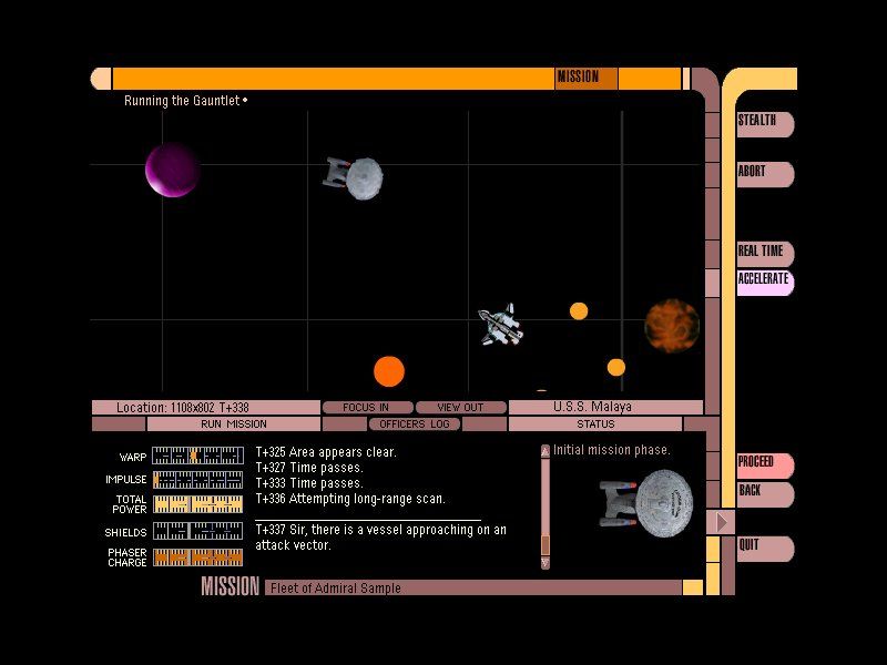 Star Trek: Starship Creator Warp II (Windows) screenshot: Enemy ship in sight