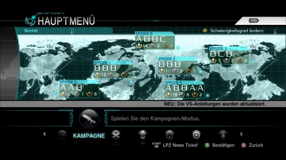 Lost Planet 2 (Xbox 360) screenshot: Main Menu