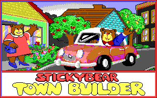 Stickybear: Town Builder (DOS) screenshot: Title Screen (Tandy)