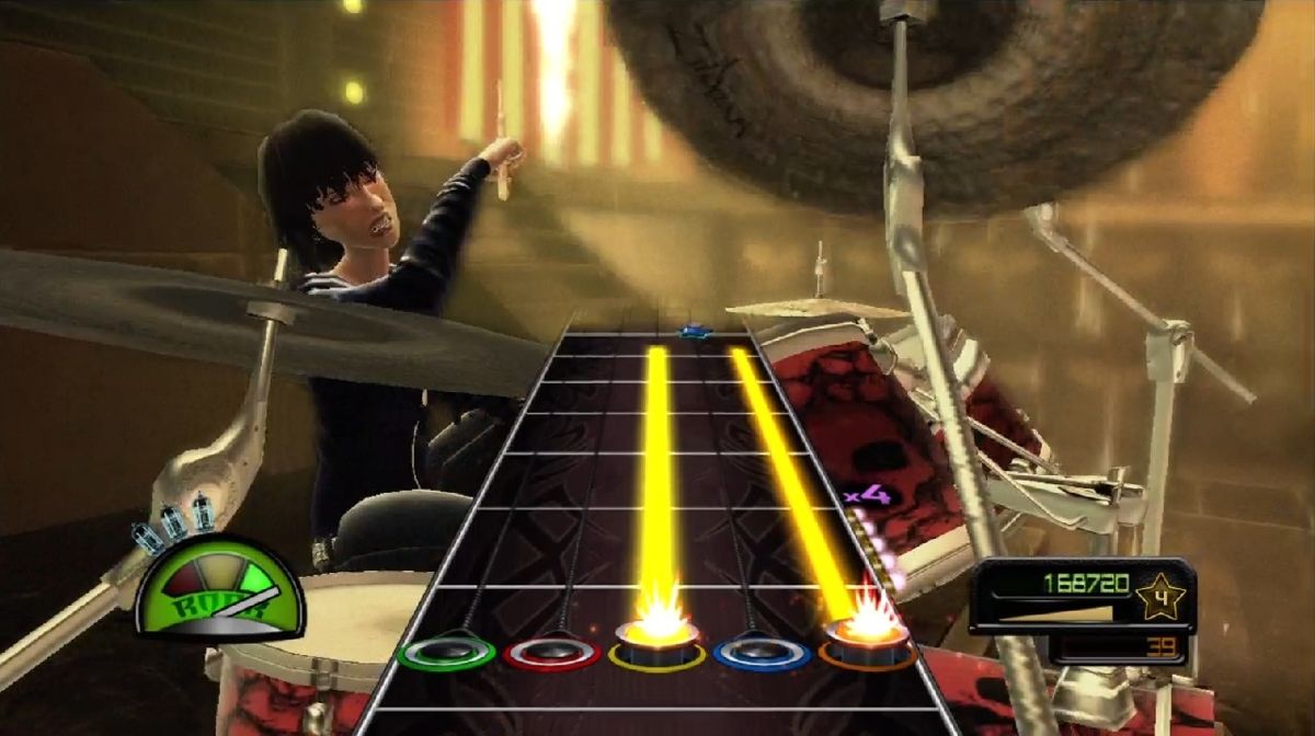 Guitar Hero: Metallica (Xbox 360) screenshot: Long notes are good for making screenshots.
