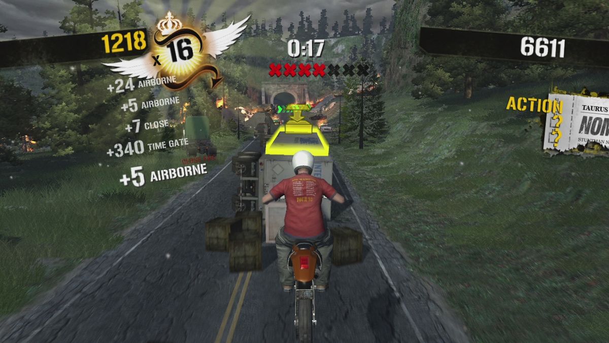 Stuntman: Ignition (Xbox 360) screenshot: One of the key stunts here is a huge jump that (hopefully) ends on top of this truck.