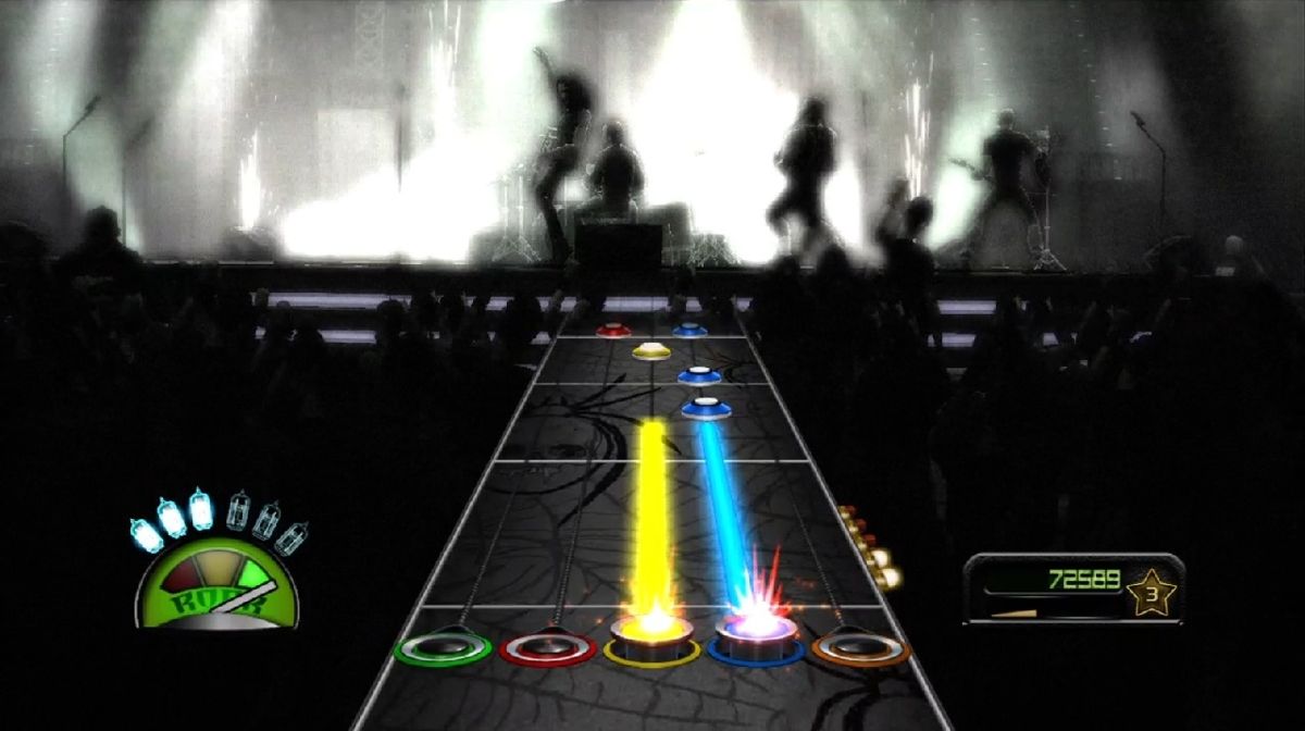 Guitar Hero: Metallica (Xbox 360) screenshot: There's so much stuff going on in the background which you won't notice during play...