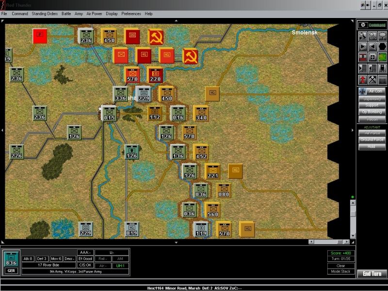 Red Thunder (Windows) screenshot: The Soviets surge westwards