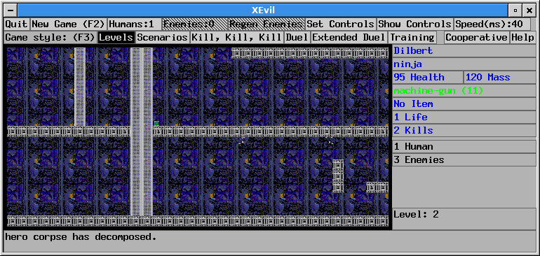 XEvil (Linux) screenshot: Ninja vs Ninja