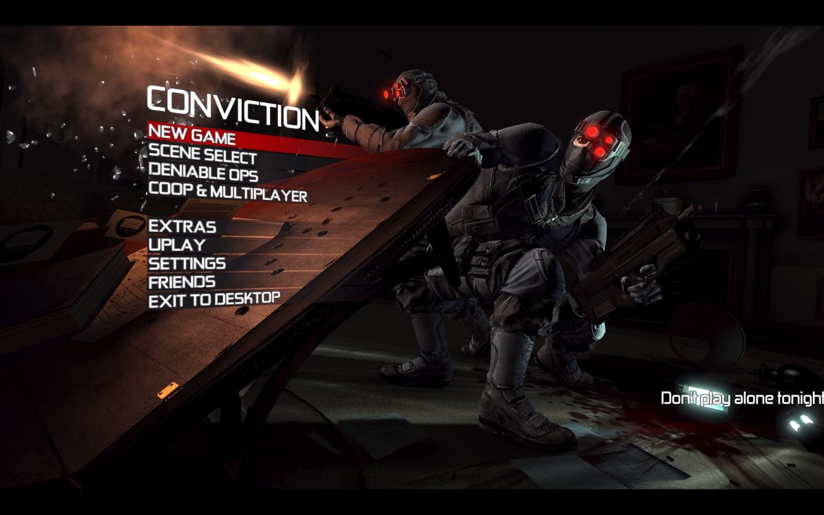 Tom Clancy's Splinter Cell: Conviction (Windows) screenshot: Main Menu